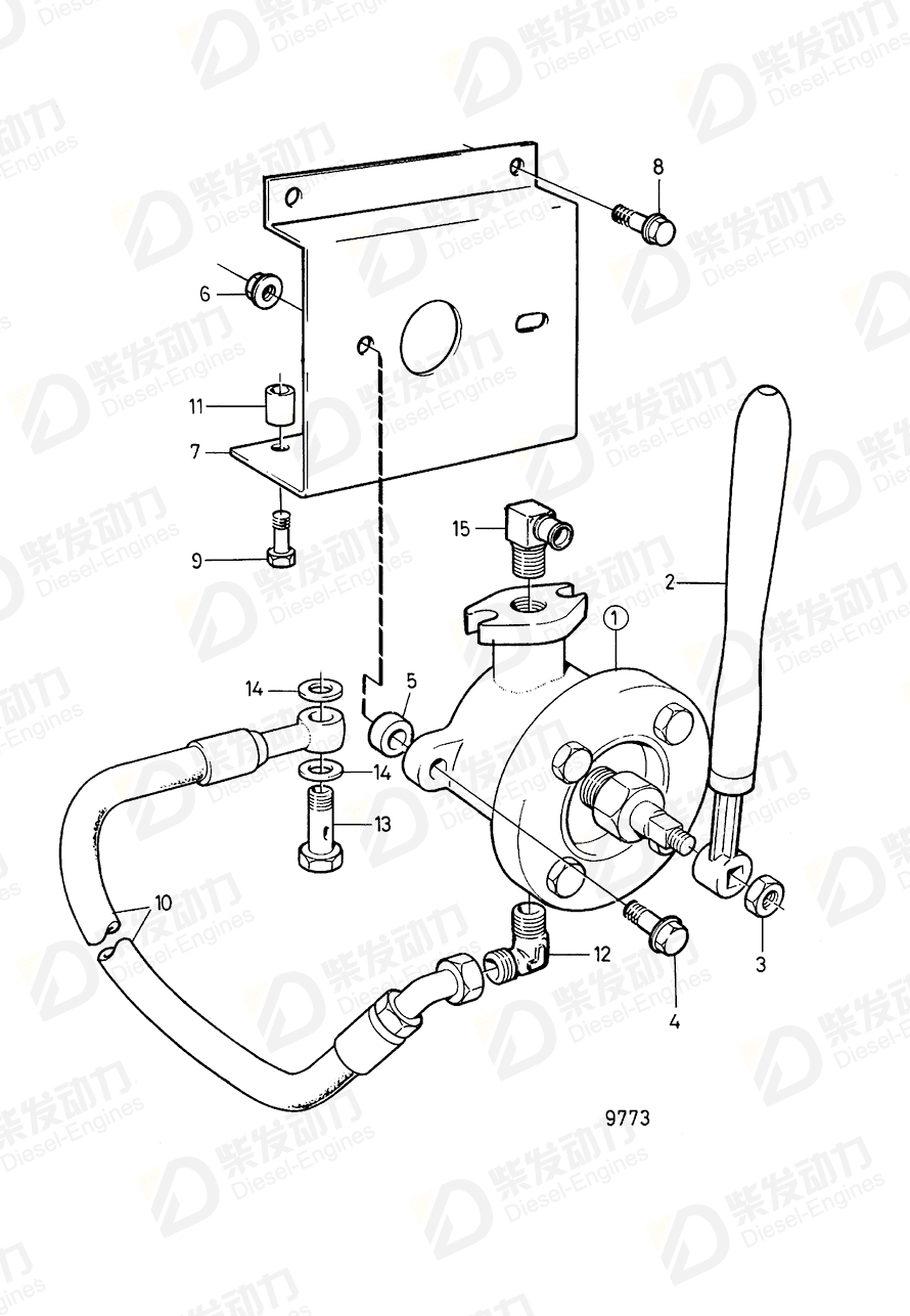 VOLVO Oil bilge pump 3808946 Drawing